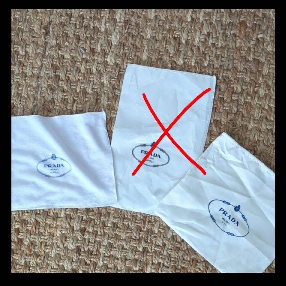 Set Of Prada White Dust Bags-different Sizes And Materials